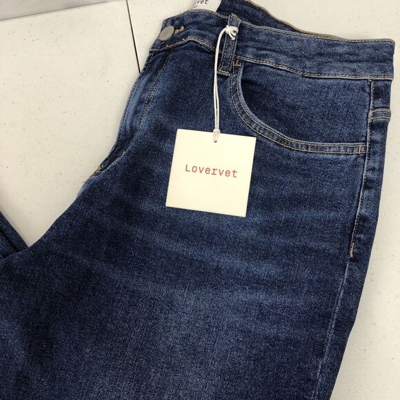 Lovervet By Vervet Jeans Womens Plus 20 Blue High Rise Straight Raw Hem NWT - Picture 4 of 10